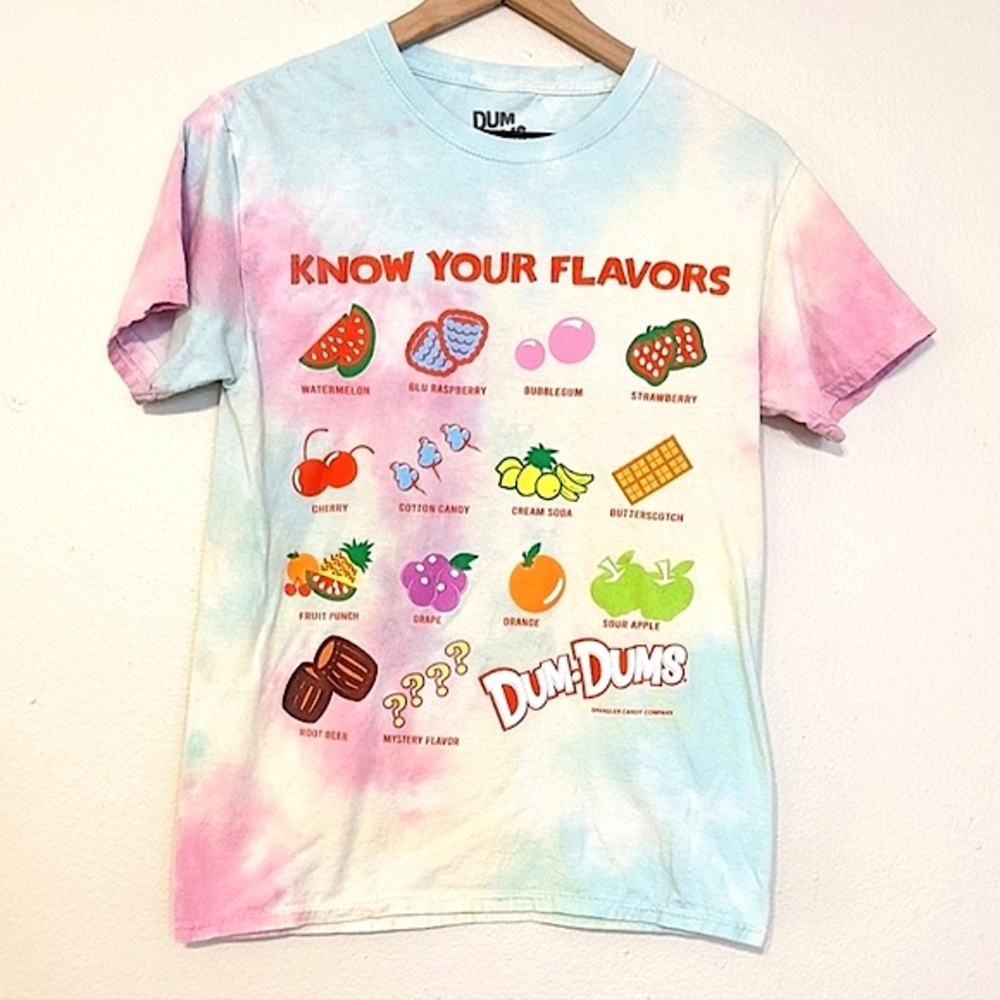 Dum Dums 2020 Licensed Graphic Tie Dye Nostalgic Tee size Small